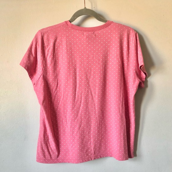 SML Sport Pink White Polka Dot Embroidered Top Size Large - Picture 3 of 7